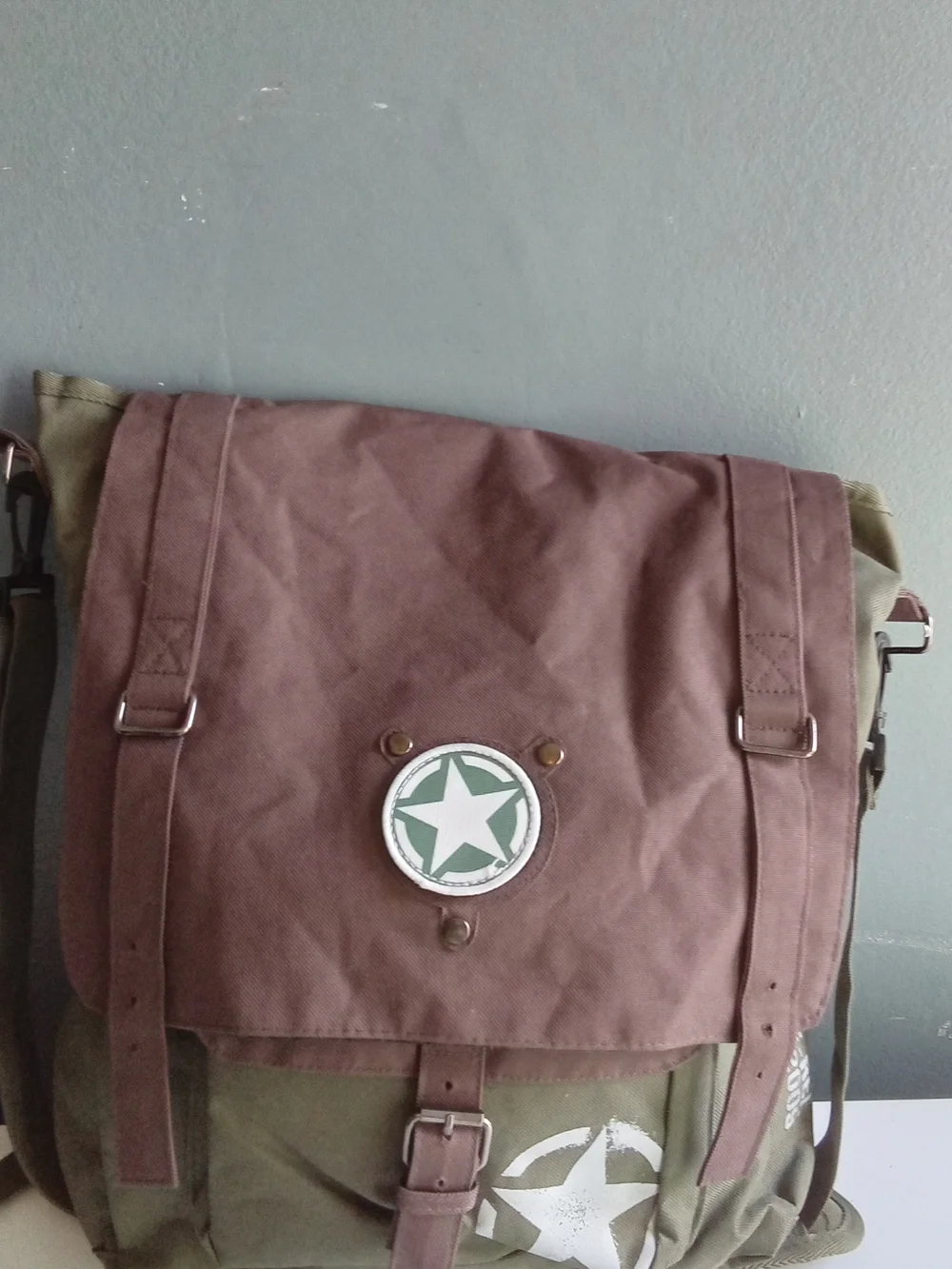 Call of Duty Canvas Backpack Messenger‎ Bag Olive Green Military Tactical Star